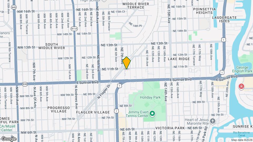 1040 NE 7th Ave Map and Location Details