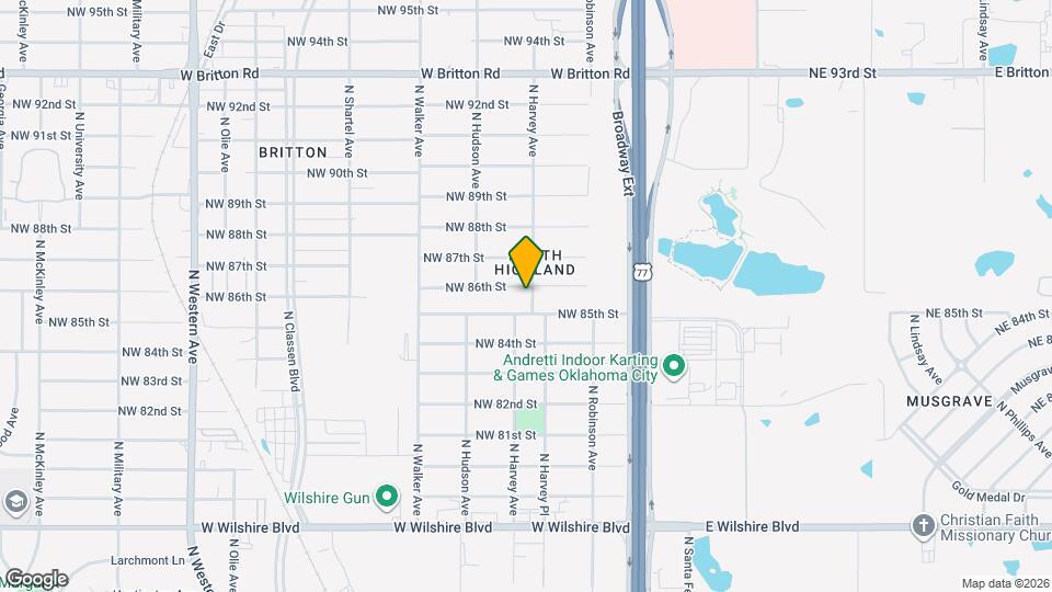 8609 N Harvey Ave Mapa y Detalles de la Ubicación