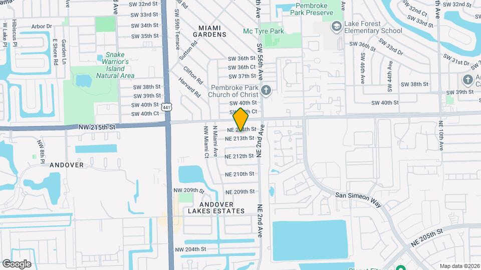 105 NE 213th St Map and Location Details