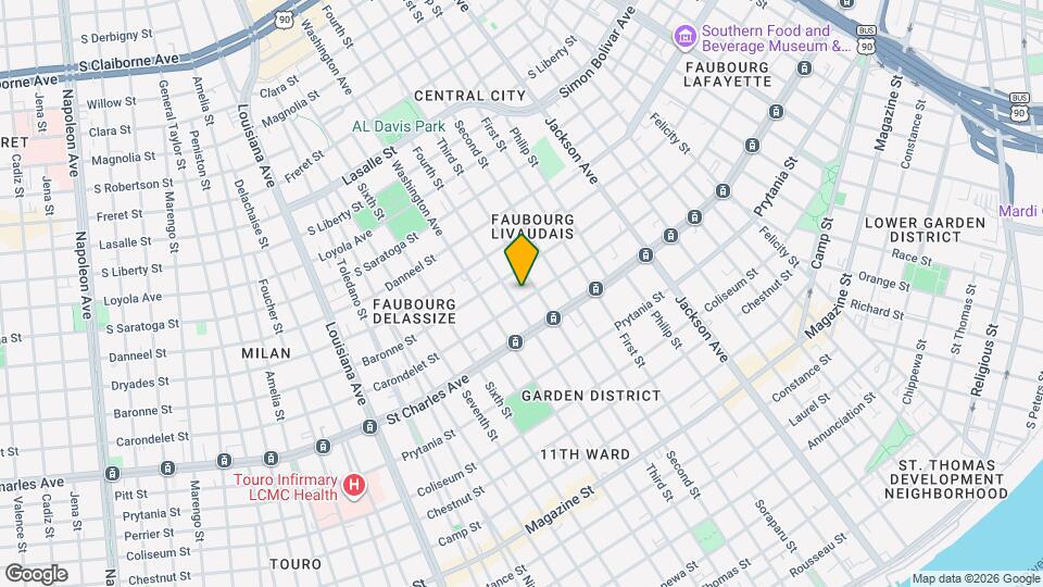 2617 Carondelet St Map and Location Details