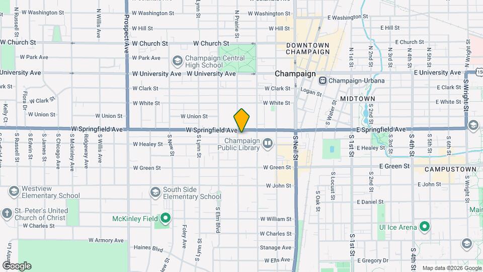 404 S Prairie St Map and Location Details