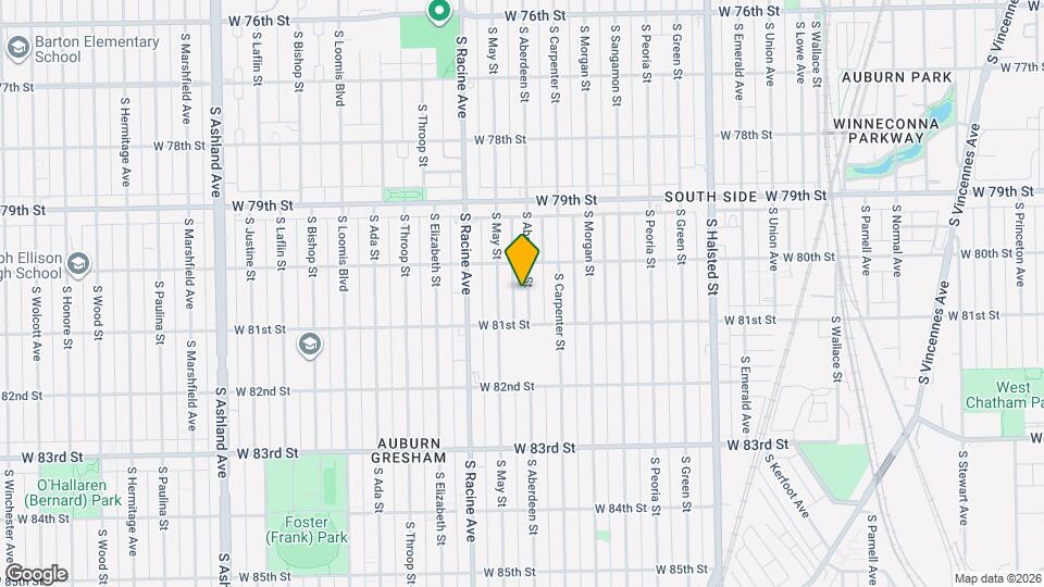 8026 S Aberdeen St Map and Location Details