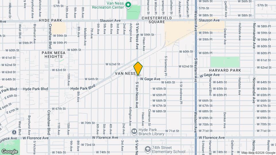 6250 S Van Ness Ave, Unit #1 Mapa y Detalles de la Ubicación