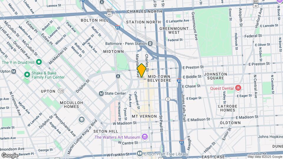 7 W Biddle St Map and Location Details