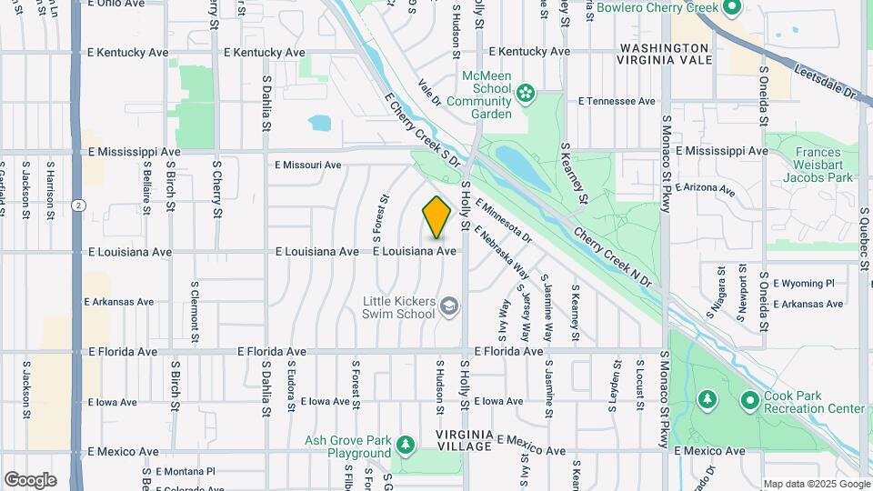 1295 S Hudson St Map and Location Details