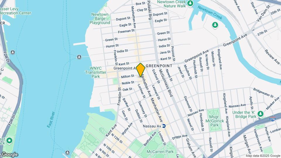 155 Noble St Map and Location Details