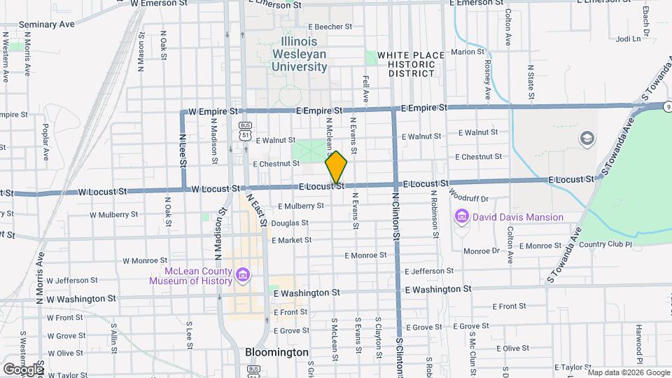 401 E Locust St Map and Location Details