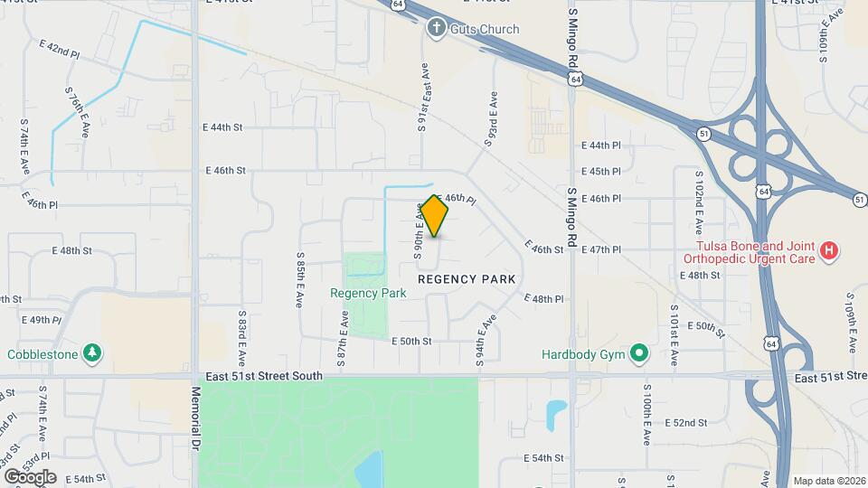 4726 S 91st East Ave Map and Location Details