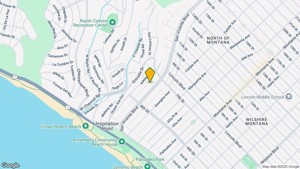 527 San Vicente Blvd Mapa y Detalles de la Ubicación