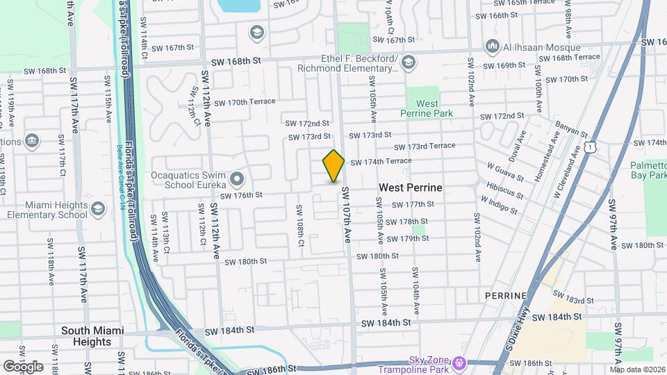 10724 SW 175th Terrace Map and Location Details