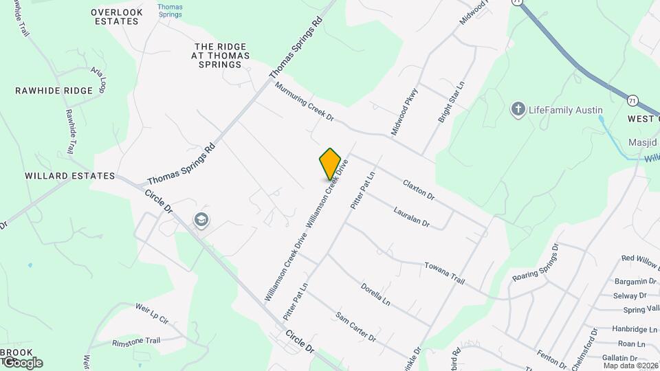 7606 Williamson Creek Drive Map and Location Details
