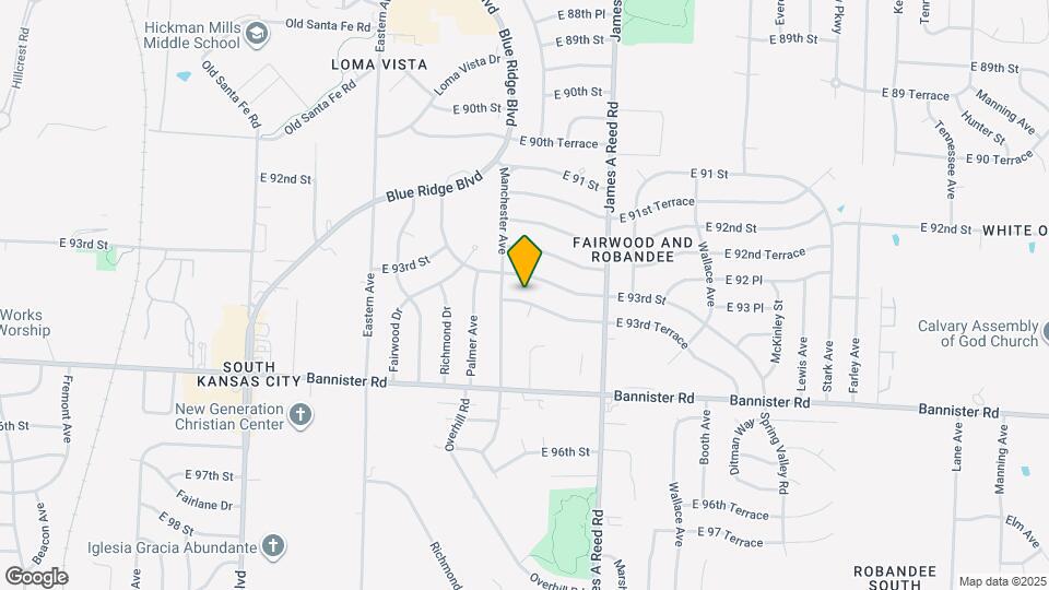 7900 E 93rd Terrace Map and Location Details