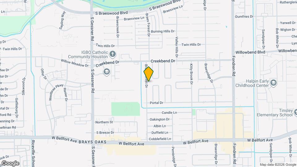 10803 Braes Forest Dr Map and Location Details