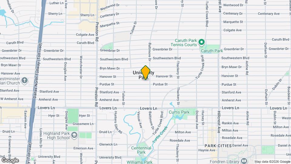 3808 Purdue Ave Map and Location Details