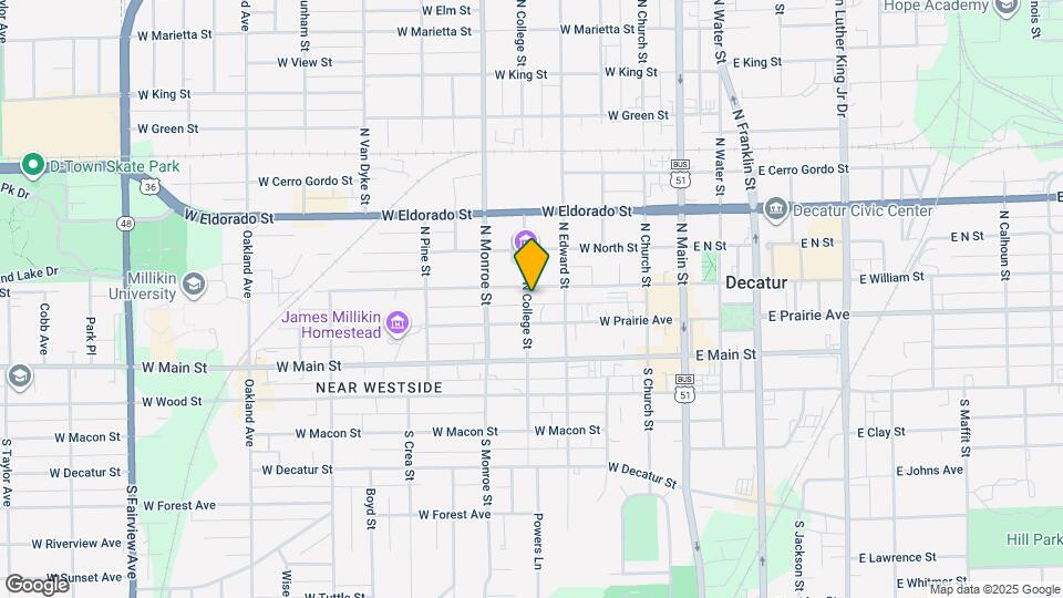 250 N College St Map and Location Details