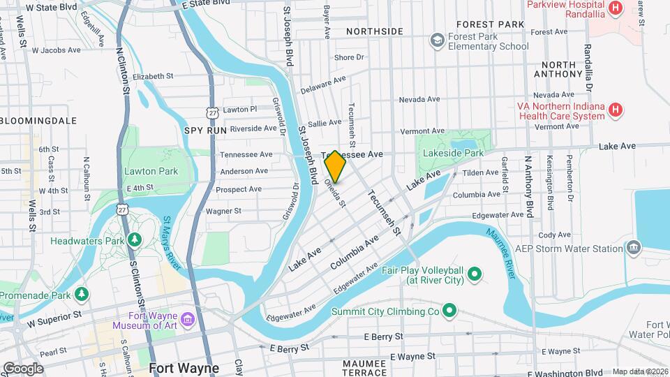 1104 Elmwood Ave Map and Location Details