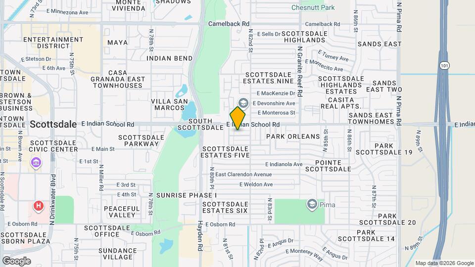 8120 E Amelia Ave Mapa y Detalles de la Ubicación