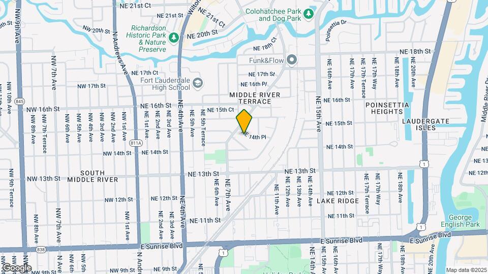 818 NE 14th Pl Map and Location Details