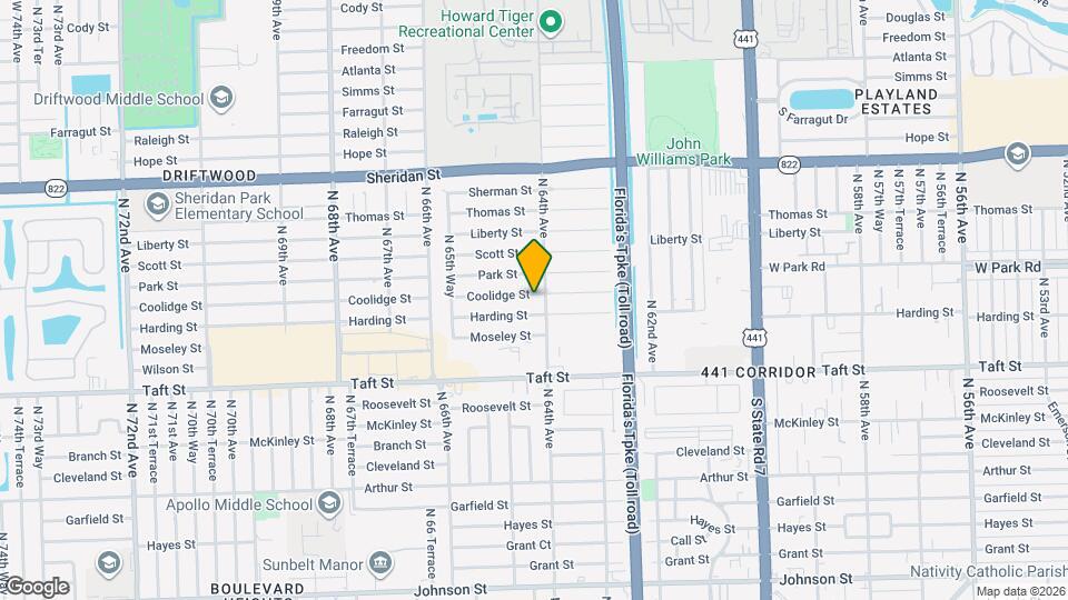 6410 Coolidge St Map and Location Details