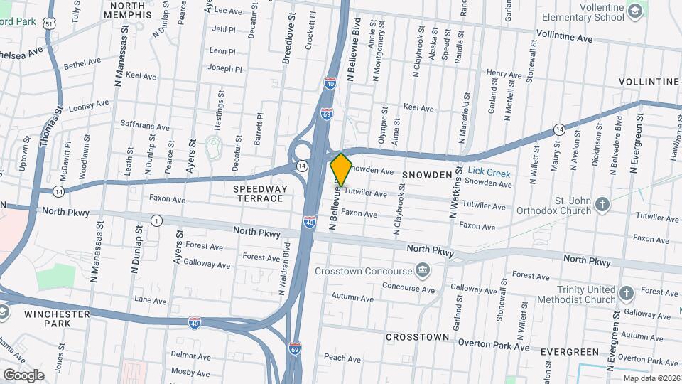 1189 Tutwiler Ave Map and Location Details