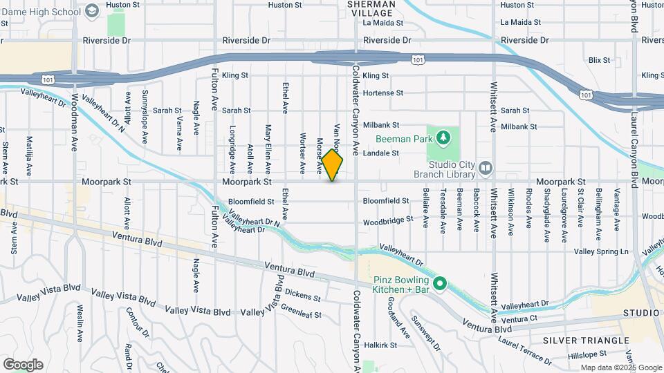 12942 Moorpark St Map and Location Details