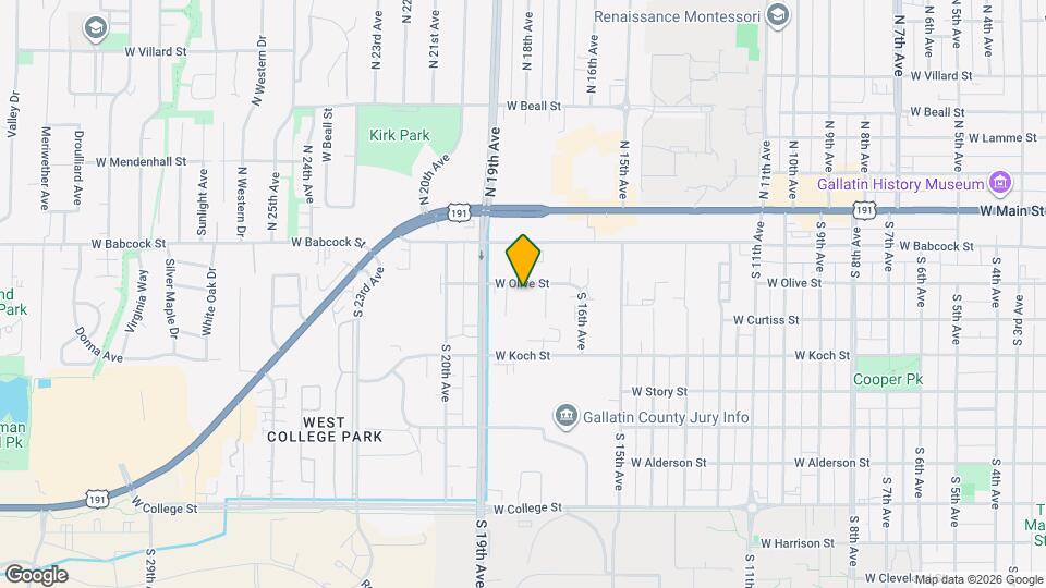 1720 W Olive St Map and Location Details