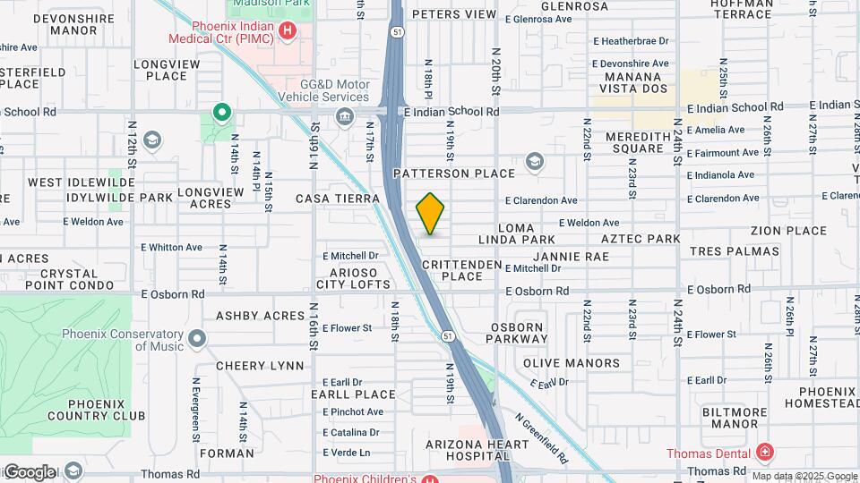 1825 E Whitton Ave Map and Location Details