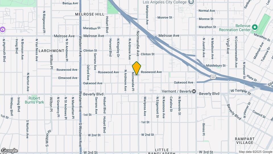 427 N Normandie Ave Mapa y Detalles de la Ubicación