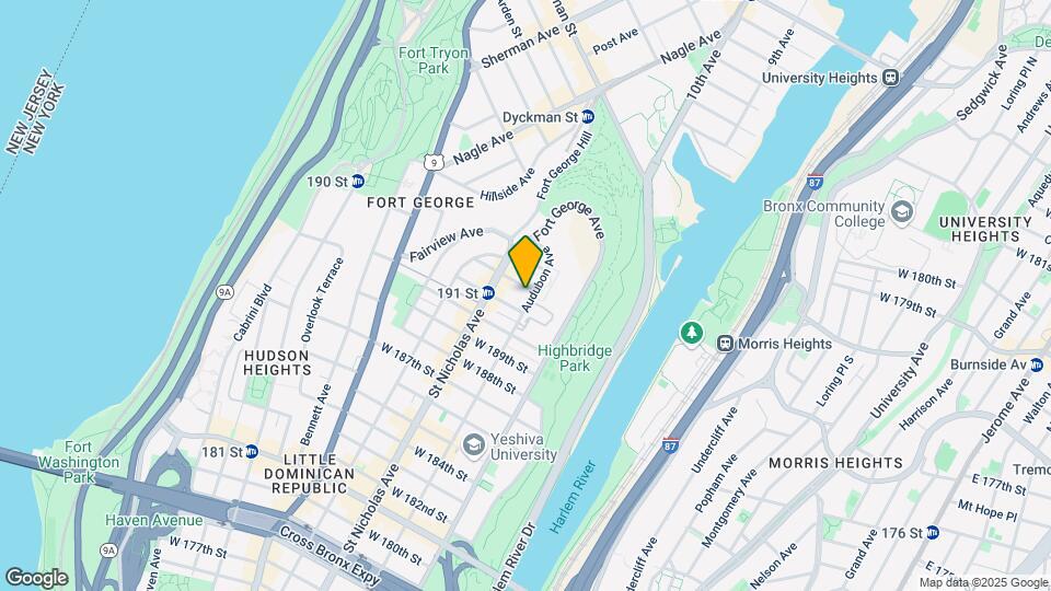 550 W 192nd St Map and Location Details