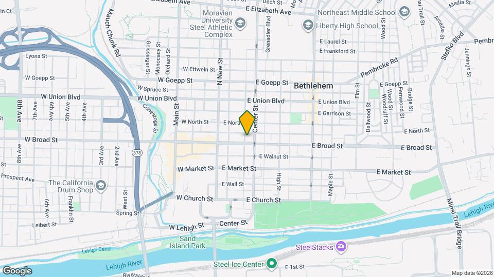 77 E Broad St Map and Location Details