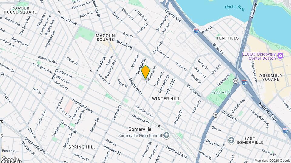 122 Sycamore St, Unit 2 Map and Location Details