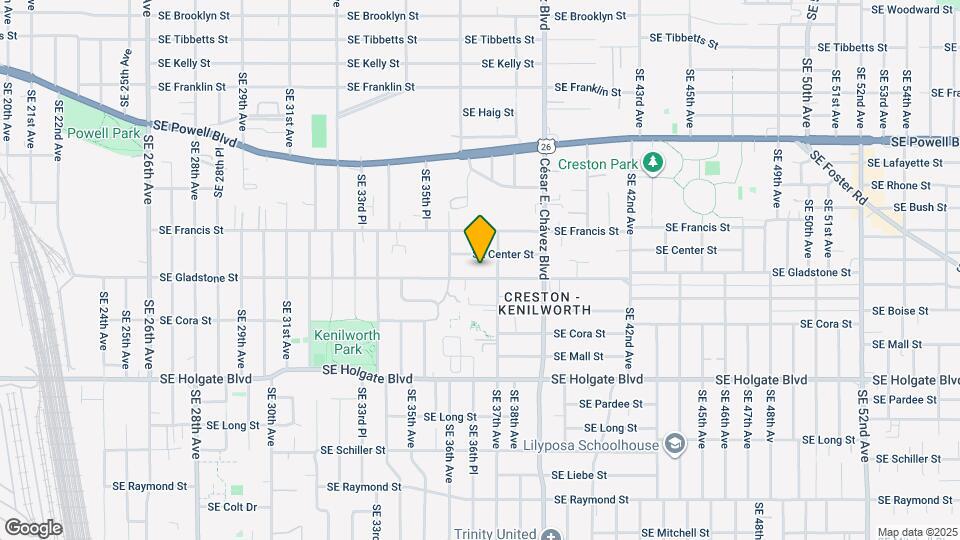 3653 SE Gladstone St Map and Location Details