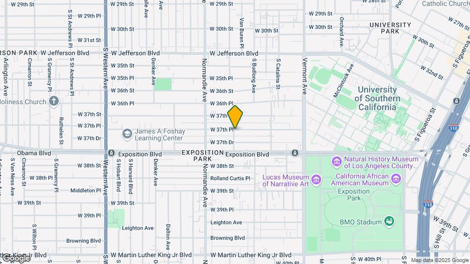 1296-1298 W 37th Pl Mapa y Detalles de la Ubicación