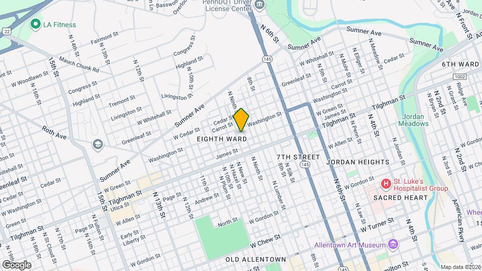 744 N Ninth St Map and Location Details