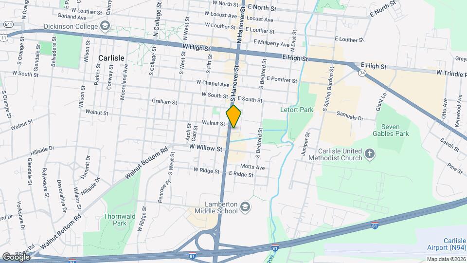 313 S Hanover St, Unit #1 Map and Location Details