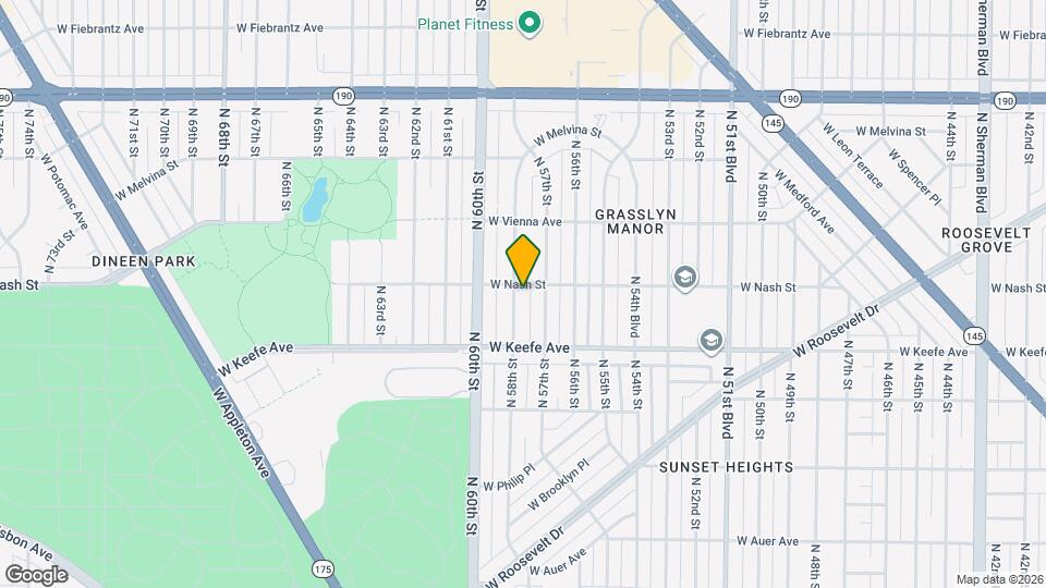 3628 N 58th Blvd Map and Location Details