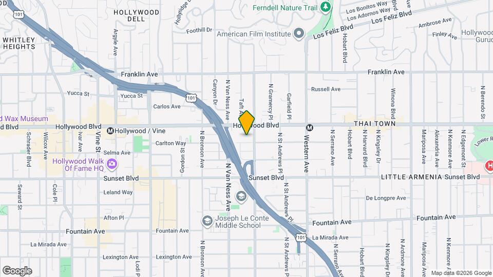 5717 Carlton Way Map and Location Details