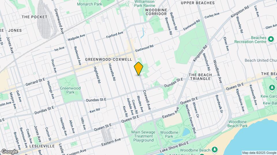 144 Coxwell Ave Map and Location Details