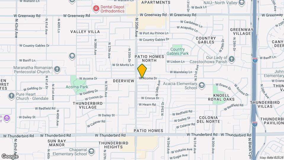 3431 W Acoma Dr Map and Location Details