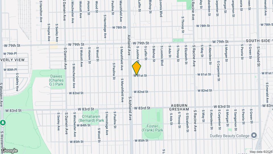 8100 S Justine St Map and Location Details