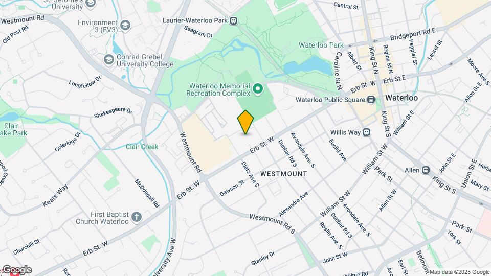 170 Erb St. W, Unit 1 Bedroom Map and Location Details