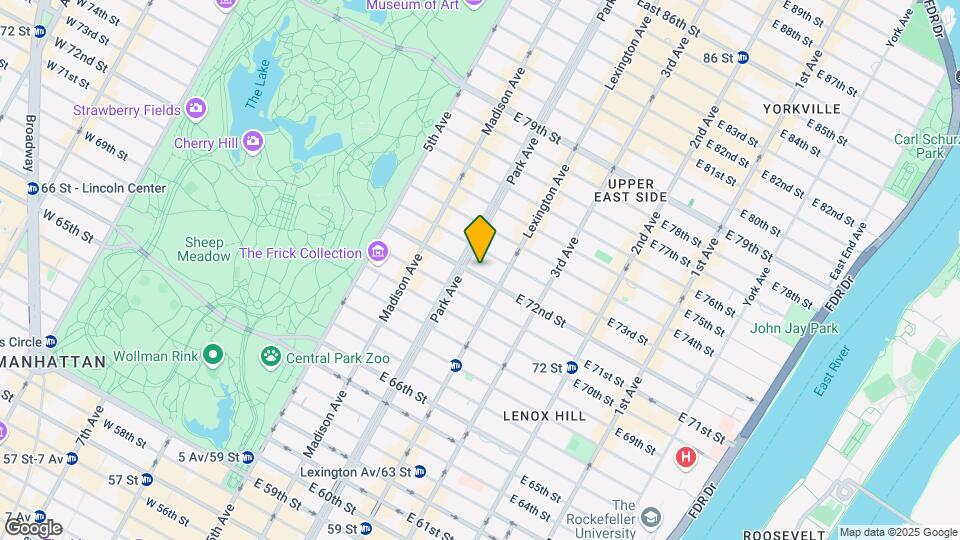 115 E 72nd St Mapa y Detalles de la Ubicación