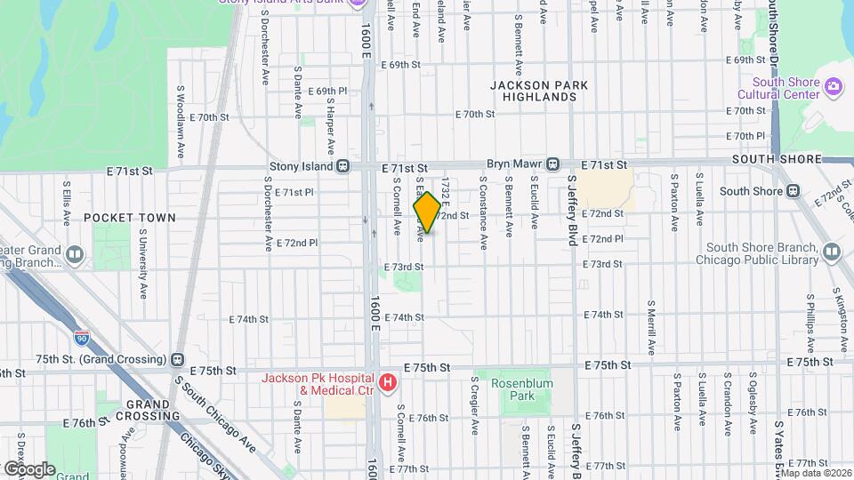 7229 S East End Ave Map and Location Details