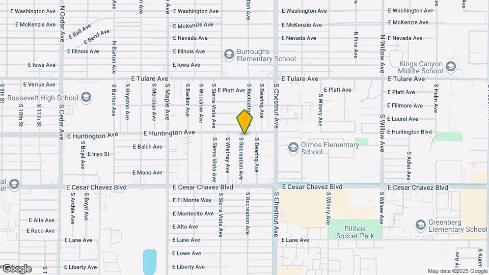 421 S Recreation Ave Map and Location Details
