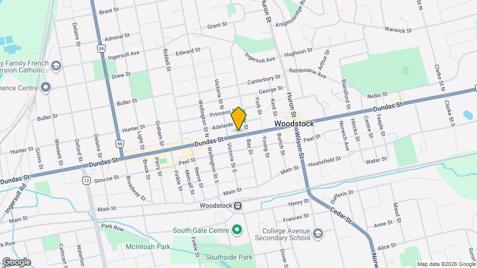 599 Dundas St Map and Location Details