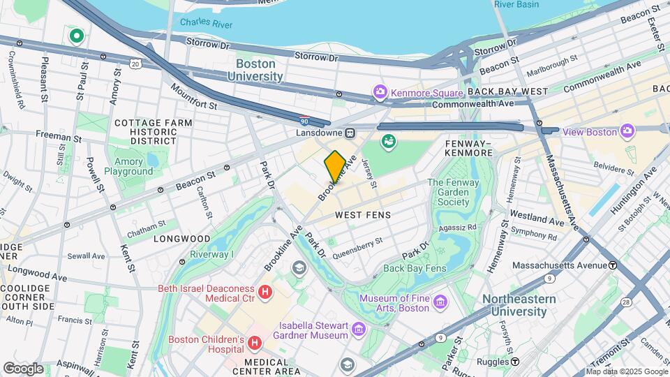 132 Brookline Ave, Unit L20 Map and Location Details