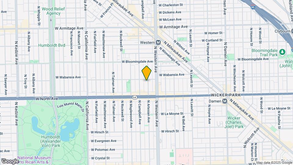 1648 N Artesian Ave Map and Location Details