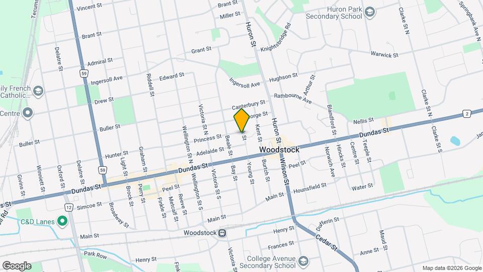 634 Princess St Map and Location Details