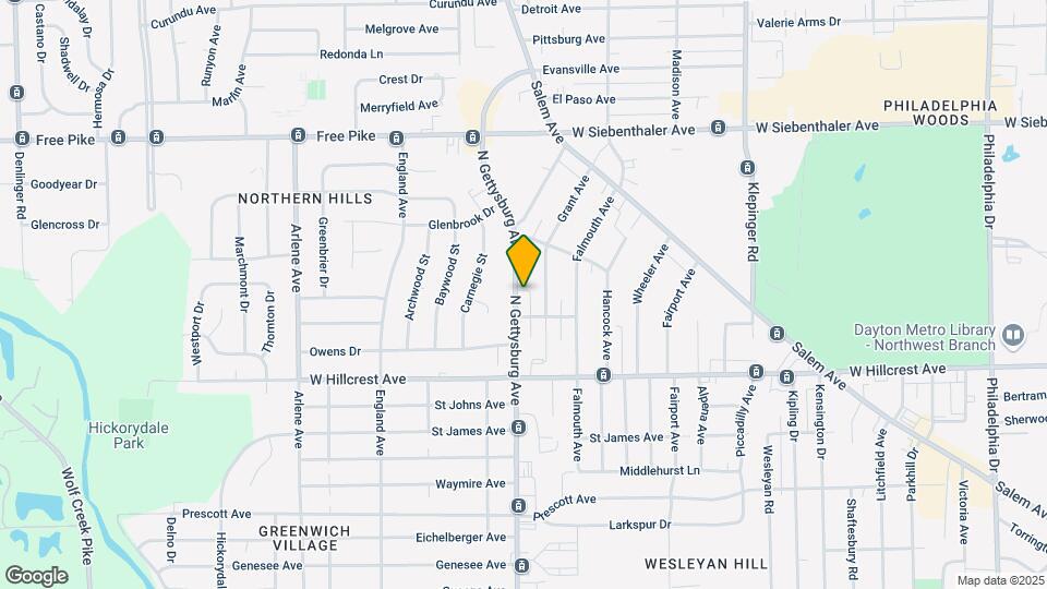 2620 N Gettysburg Ave Mapa y Detalles de la Ubicación