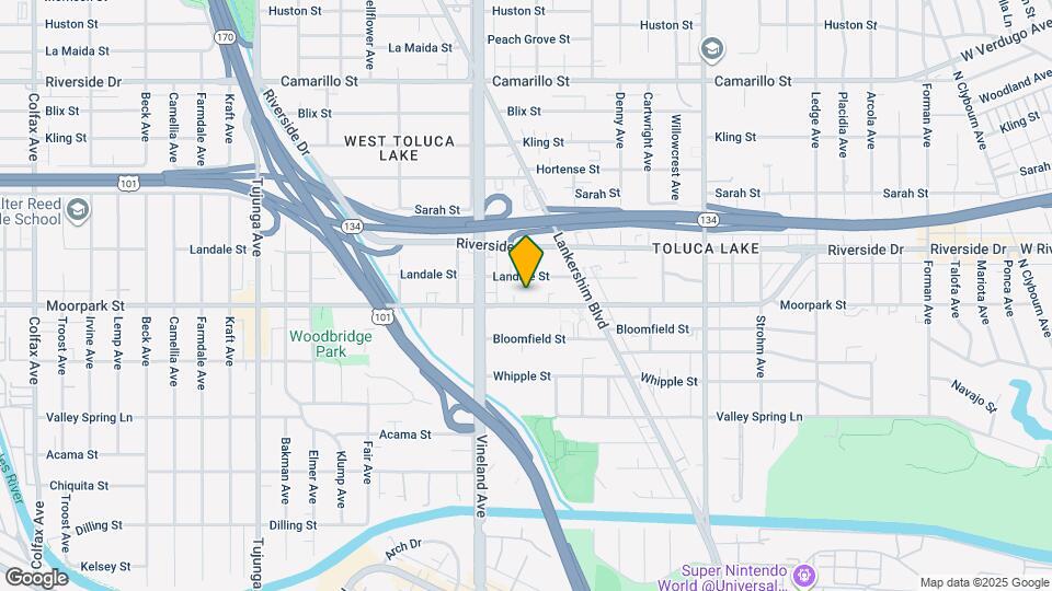 10913 Moorpark St Map and Location Details